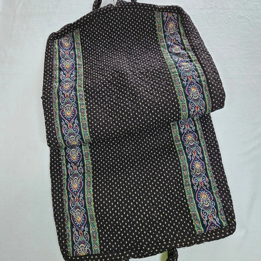 Vera Bradley Night Owl Quilted Cotton Garment Bag Carrier Brown Paisley‎ Retired